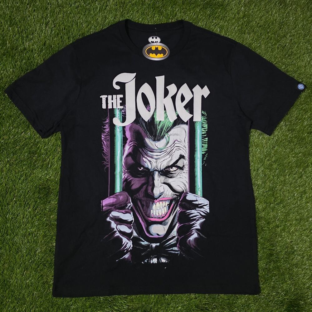 DC Comics Batman The Joker Graphic T-Shirt Men's Size Large Black Tee New